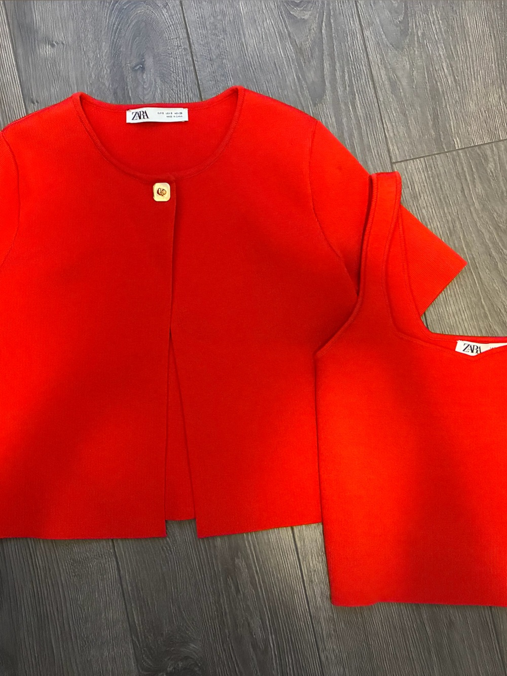 Zara Red Kids Two-Piece Jacket and Tank Set